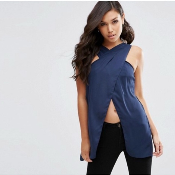 ASOS Tops - Blue Wrap Front Bandeau Top